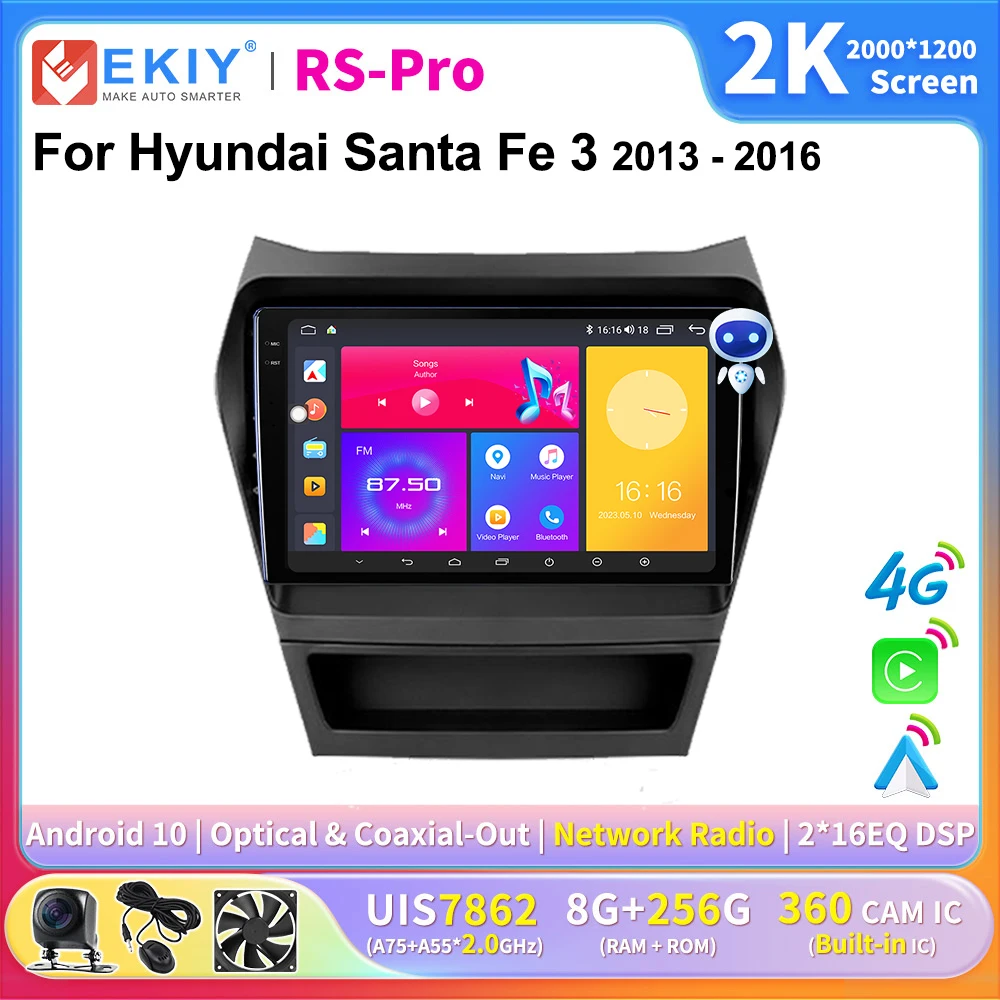 

Автомагнитола EKIY для Hyundai Santa Fe 3 2013-2016 2 din Android 4G GPS