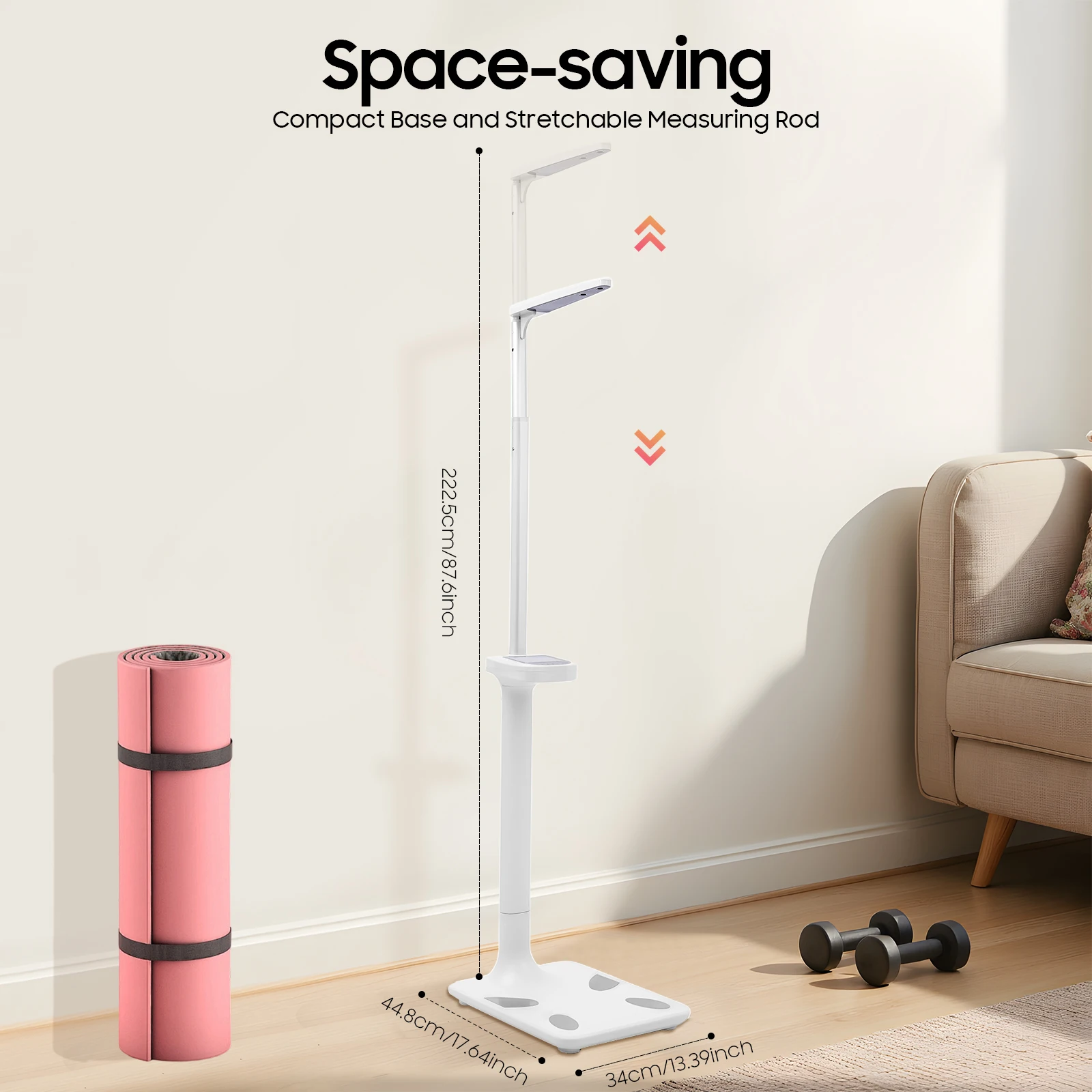 เครื่องชั่งน้ำหนักอเนกประสงค์สำหรับแพทย์ สีขาว, เครื่องชั่งน้ำหนักและวัดส่วนสูงแบบอิเล็กทรอนิกส์, เครื่องวิเคราะห์ไขมันในร่างกายด้วยคลื่นอัลตราโซนิก