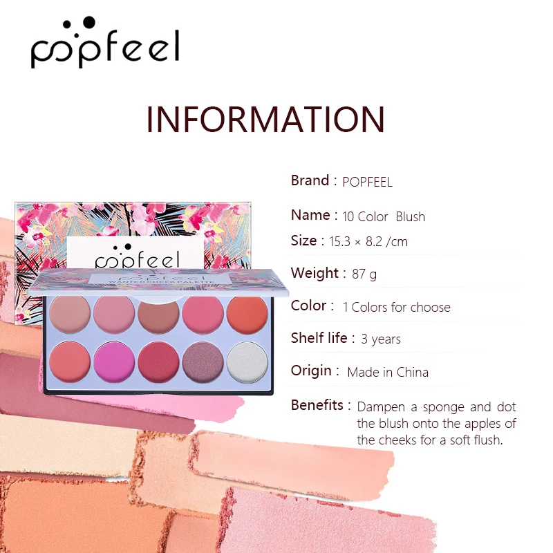 لوحة مكياج مكونة من 10 ألوان - بودرة برونزر أحمر الخدود الكل في واحد، مجموعة أدوات مكياج - مستحضرات تجميل للوجه #4