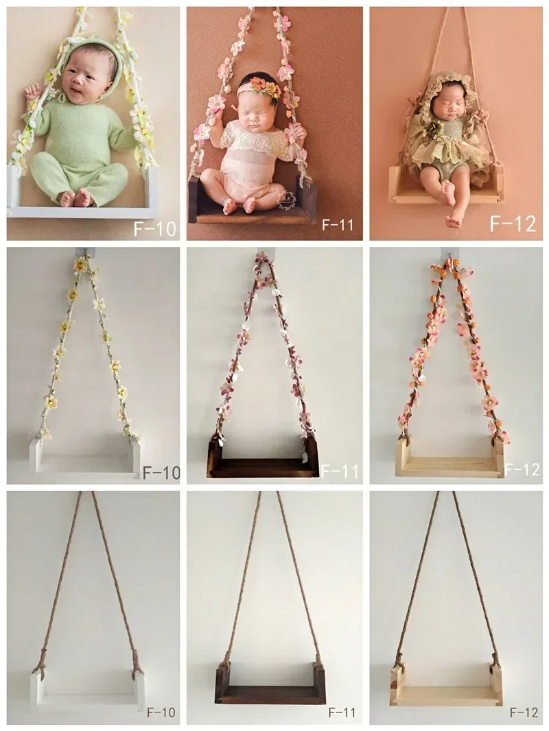 New Newborn Photography Swinging Props - Cinema 100 Days Photography Theme Flower Rope Swinging