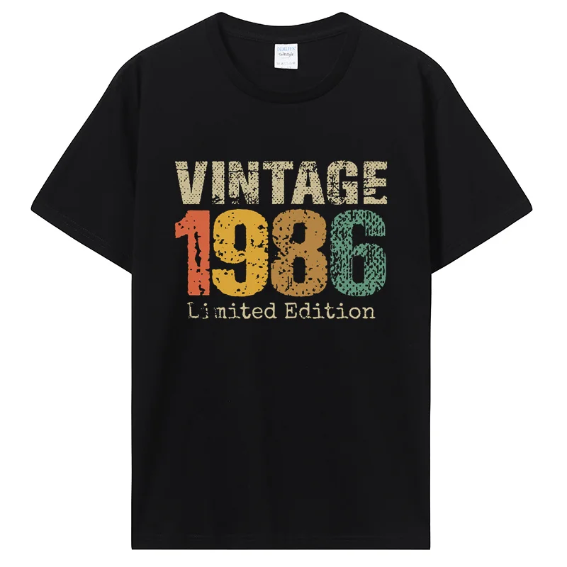 Funny Vintage 1986 T Shirts Summer Style Graphic Cotton tshirt Streetwear Birthday Gifts T-shirt Men Clothing Oversized