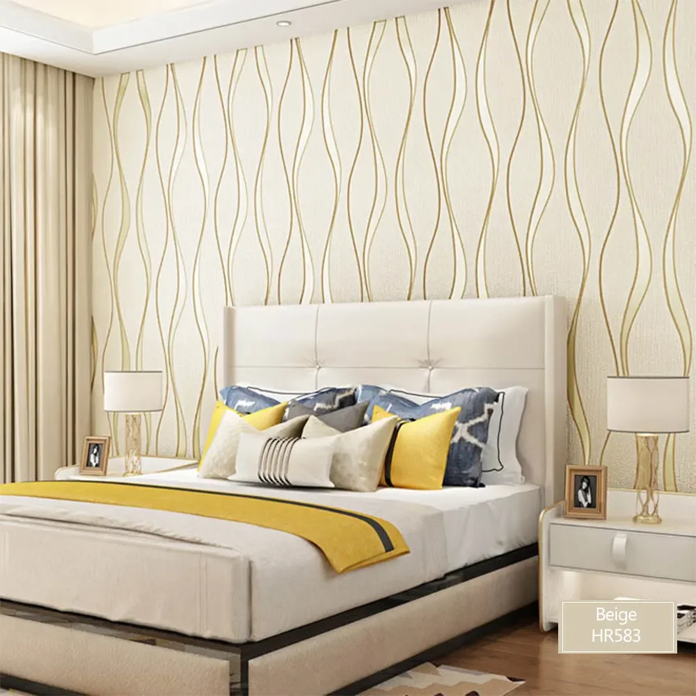 9.5 Meters Water Wave Pattern Non Woven Wallpapers Curved Imitation Deer Skin High Quality Home Decoration Wallpaper 3D
