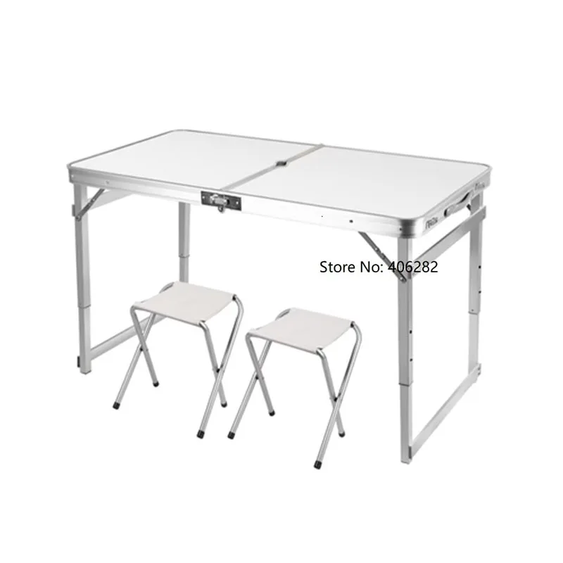 Outdoor Folding Table With 4PCS Stool Camping Aluminium Alloy Picnic Waterproof Ultra-light Durable Foldable Table Desk 120*60CM