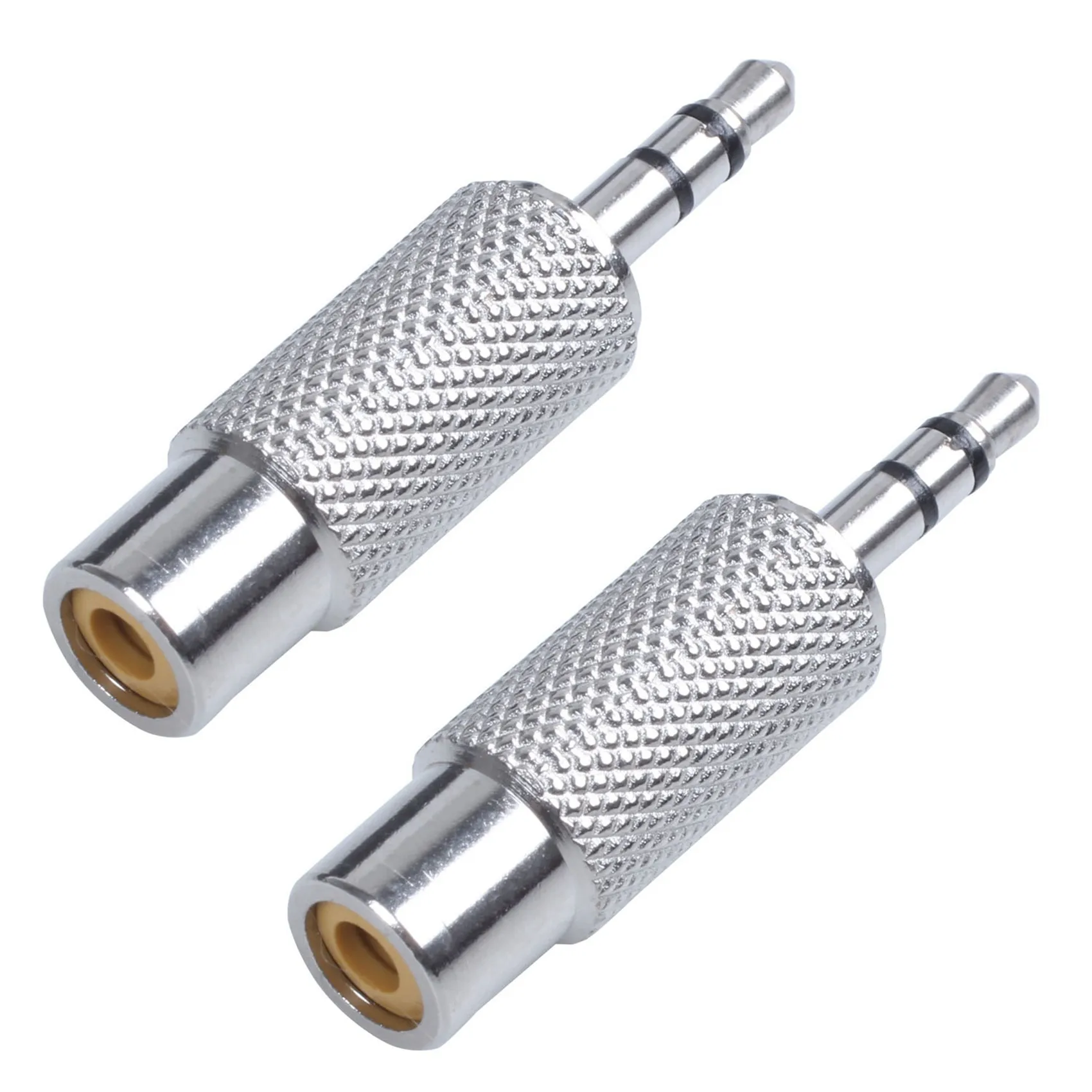 FULL-2X 3.5Mm Stereo Male To RCA Mono Female Audio Adapter,Silver