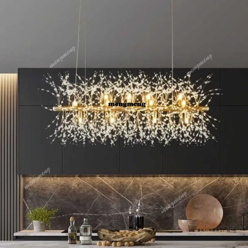 

Creative crystal living room chandelier modern bedroom dining room art Nordic hanging lamp