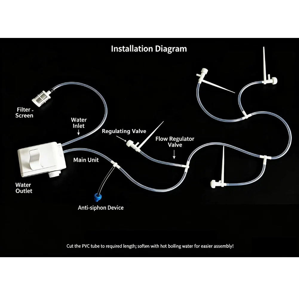 Programmable Automatic Watering Device for Plants LCD Screen Supports Up to For 20 Pots USB Rechargeable Drip Irrigation System