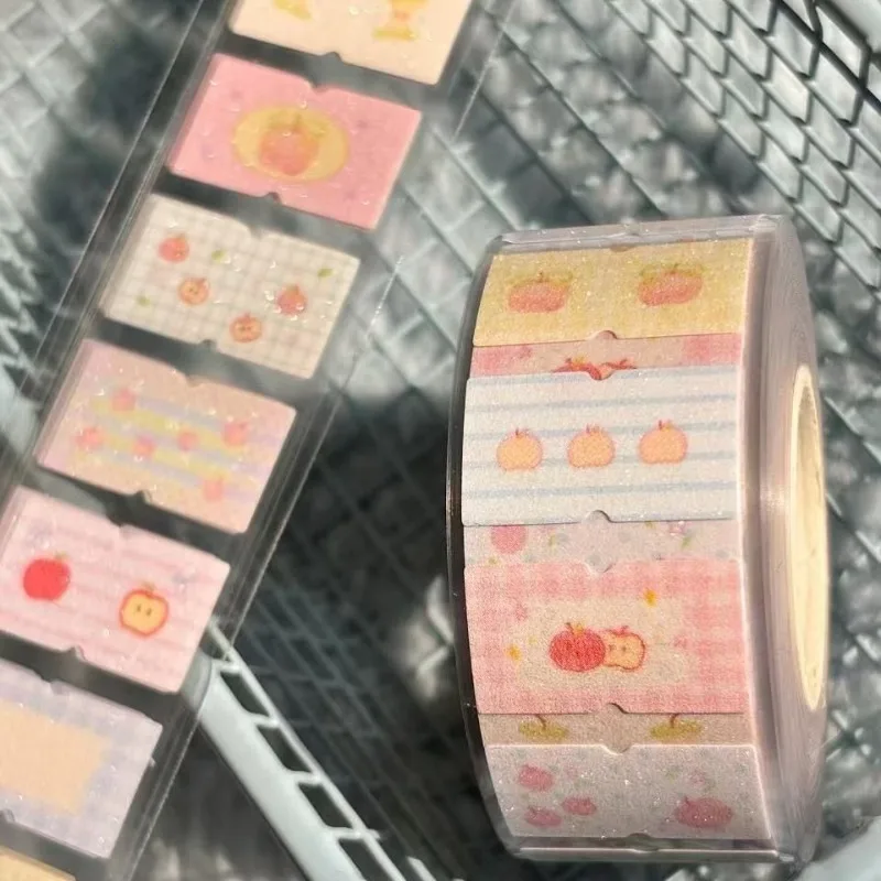 Star Sea Glitter Sand Roll Stickers Aesthetic 10 Patterns 1 Cycle Decorative Label Stickers for Journal Scrapbook DIY Craft