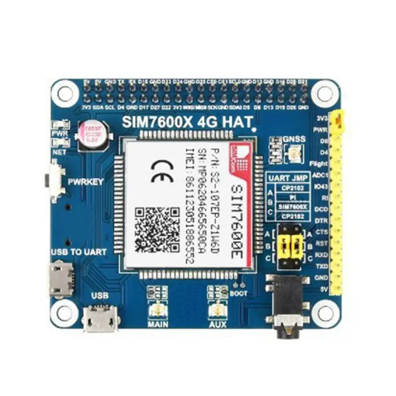 

Модуль SIM7600E LTE Cat1 для Raspberry Pi, плата расширения 4G, совместимая с 3G/2G