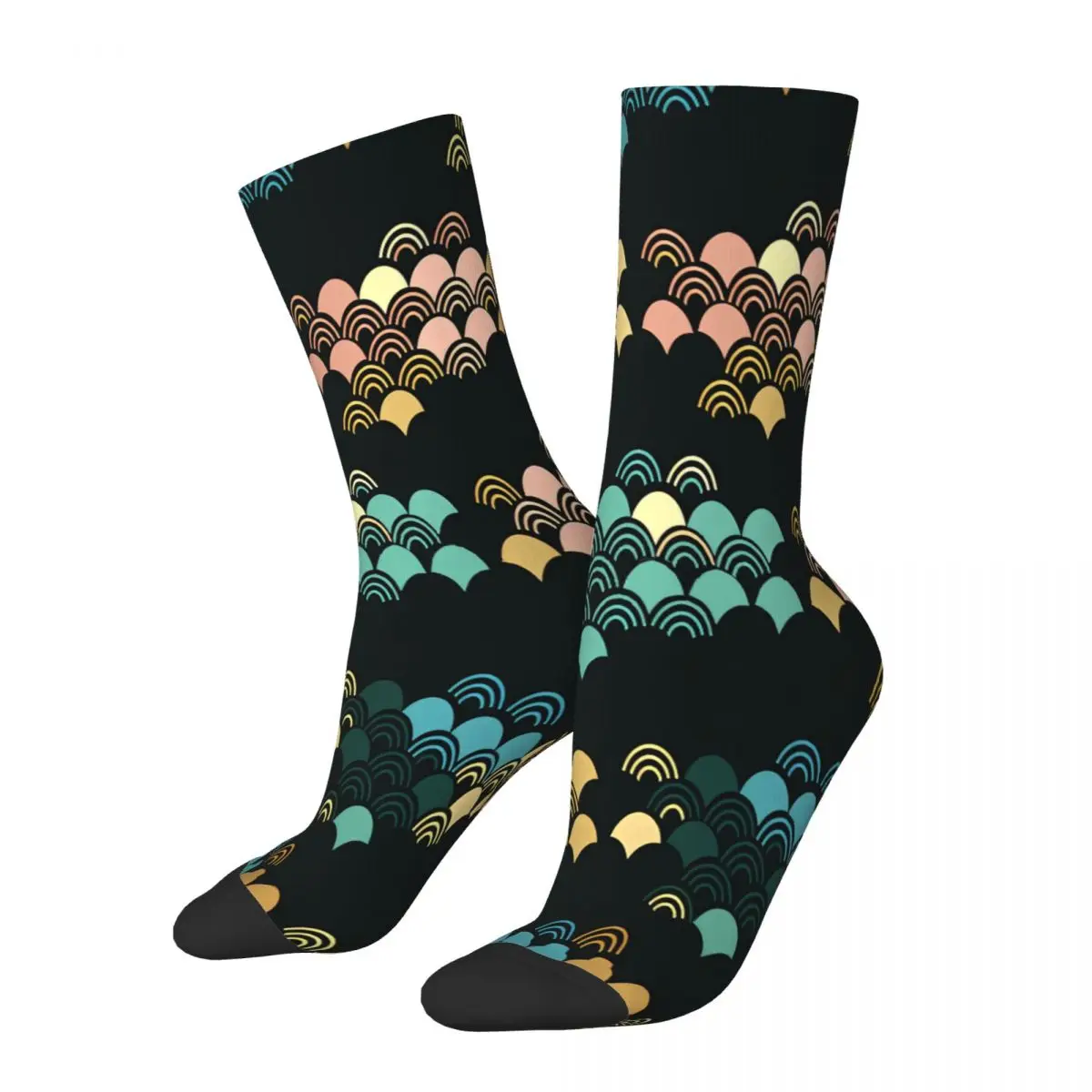 

Japanese Pattern With Clouds Waves Japanese Style Socks Male Mens Women Spring Stockings Hip Hop