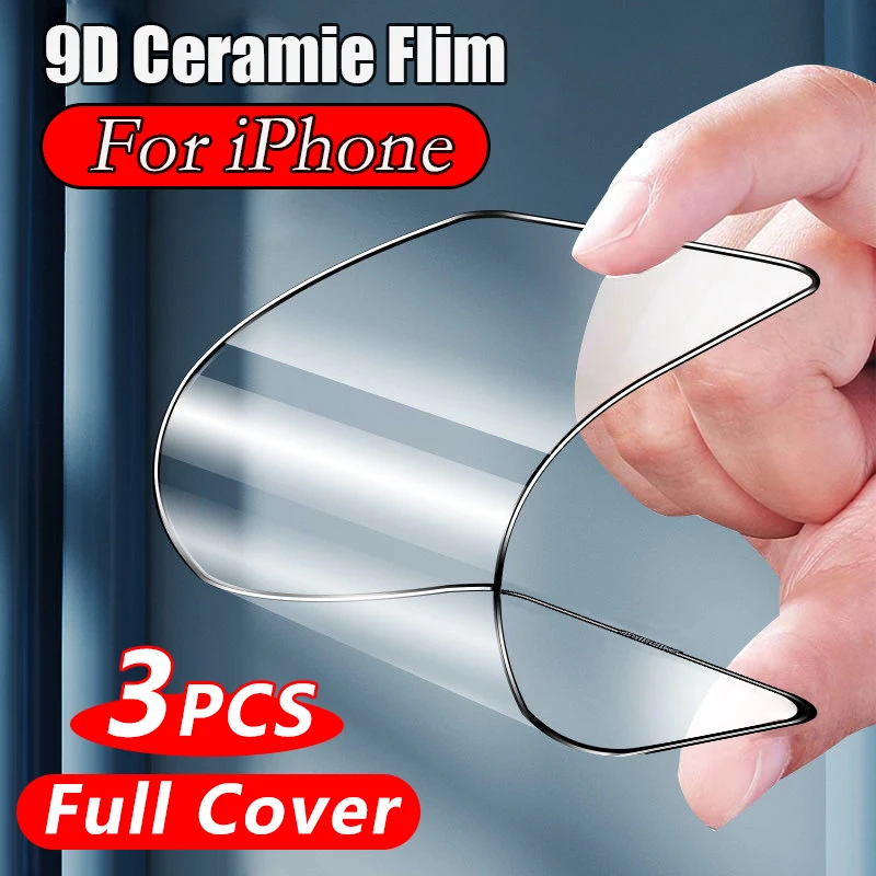 Full Cover Screen Protector Ceramics Film For iPhone 15 14 13 12 11 8 7 Pro Max Mini Plus SE 2020 X XS XR Protection Soft Films