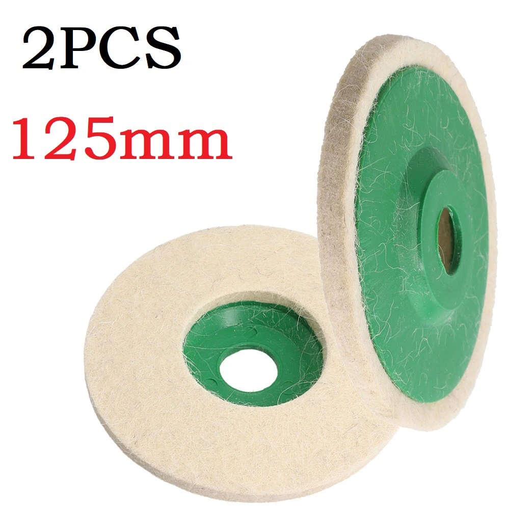 

2pcs 5 Inch Wool Polishing Wheel Buffing Pads Angle Grinder Wheel Felt Polishing Pad Disc For Metal Marble Glass Ceramics