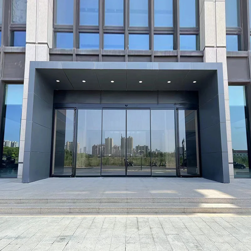 Traduzione elettrica dell'azienda Interruttore automatico Porta con sensore intelligente per ufficio Vetro temperato scorrevole per cancelli da sala espositiva per uffici