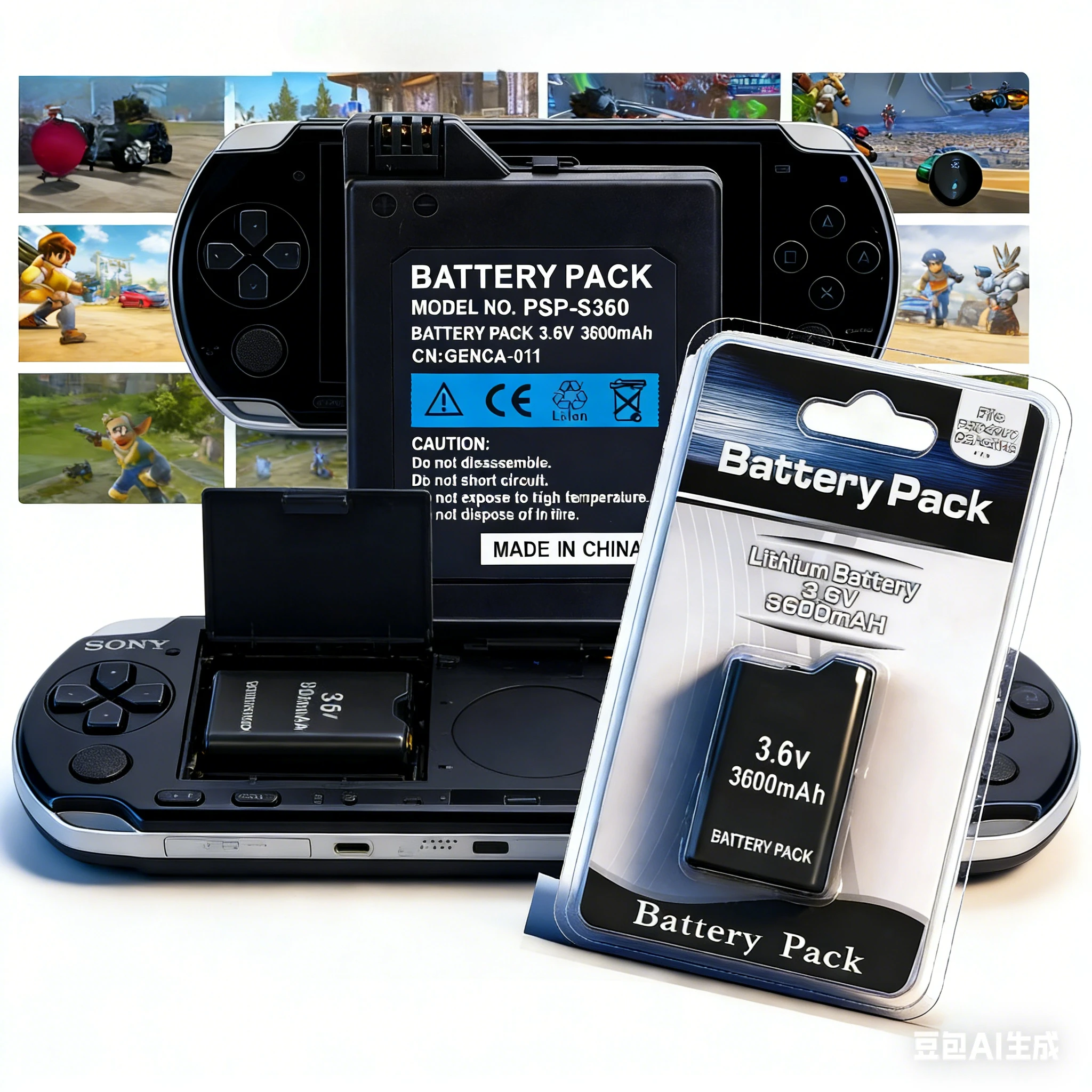 

Аккумуляторная литий-ионная батарея 3.6V 3600mAh для консолей PSP 2000 и PSP 3000