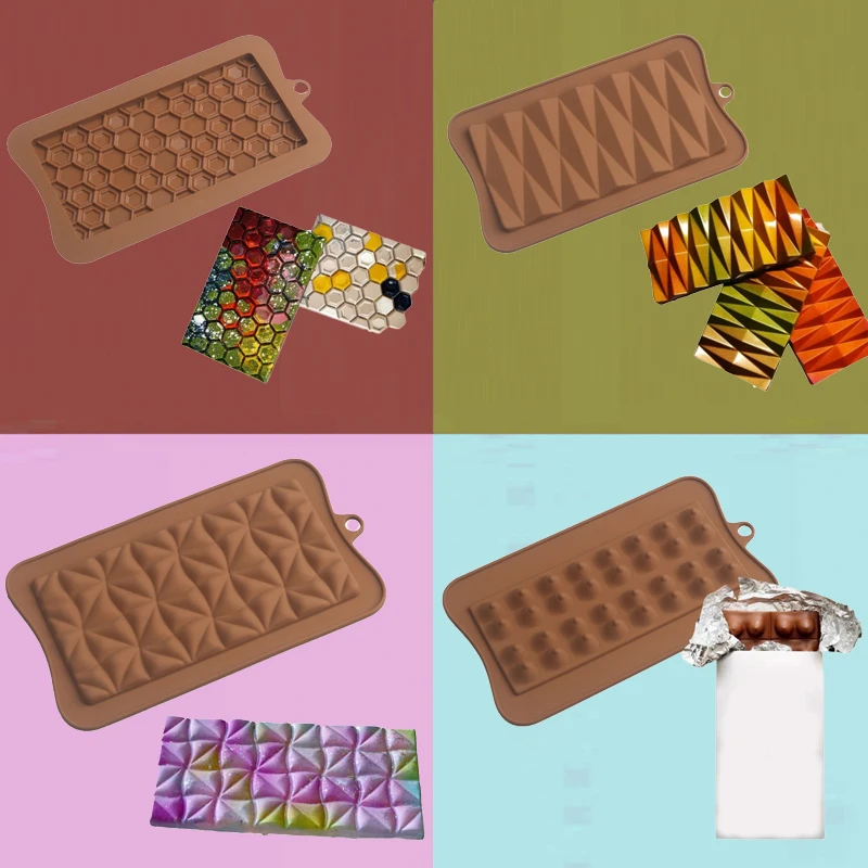 Chocolate Bar Moulds Food Grade Silicone Chocolate Molds 18 Options Available Blocky Choc Candy Mold Confectionery Baking Tools