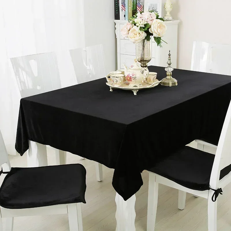 Toalha de mesa de pelúcia, cor sólida, anti-queimadura, anti-óleo, isolamento térmico, tecido de veludo grosso, tampa da cadeira, g3q4393