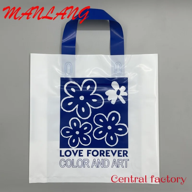 Custom  Custom Printed Logo Design LDPE/HDPE handle plastic bag die cut bag shopping bag for clothing/shoe packing