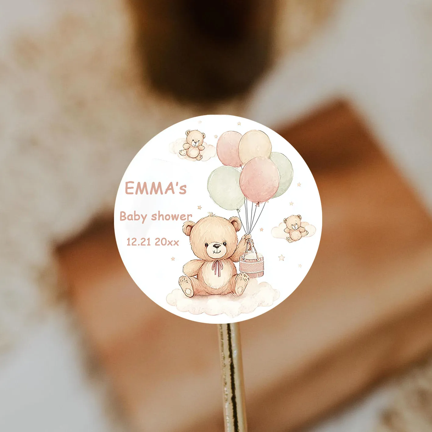 

90pcs personalized name and birthday stickers for baptism party gift wrapping