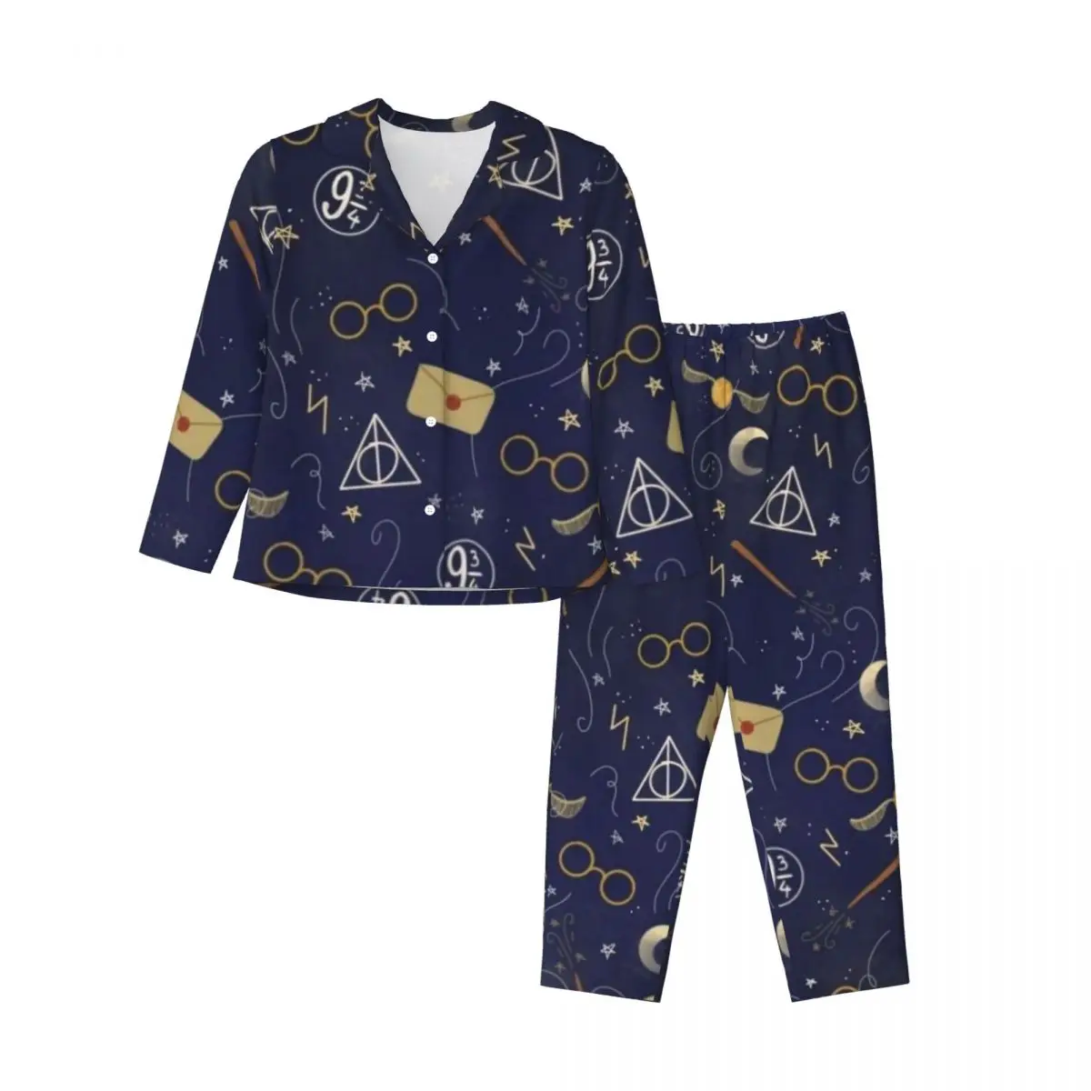 Pijama de mujer de Harry James Potter, conjunto de 2 piezas, pijama para mujer