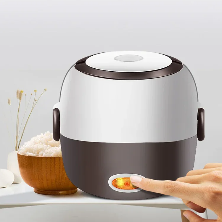 สแตนเลส 2/3 ชั้น, Steamer แบบพกพาอาหารความร้อนกล่องอาหารกลางวันอาหารอุ่น MINI หม้อหุงข้าวไฟฟ้า/