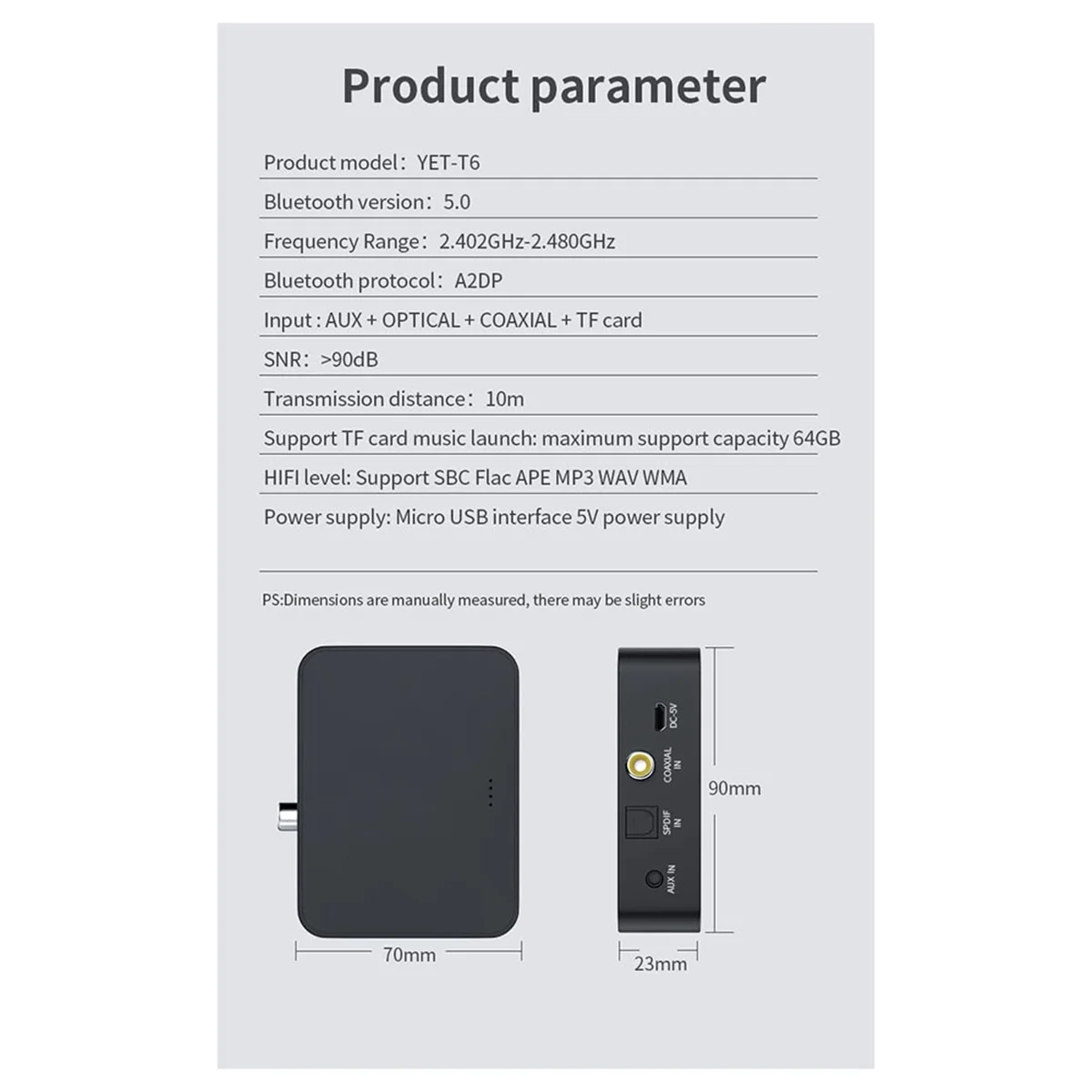 Efficient Bluetooth 5.0 Transmitter Receiver for TV to Headphones