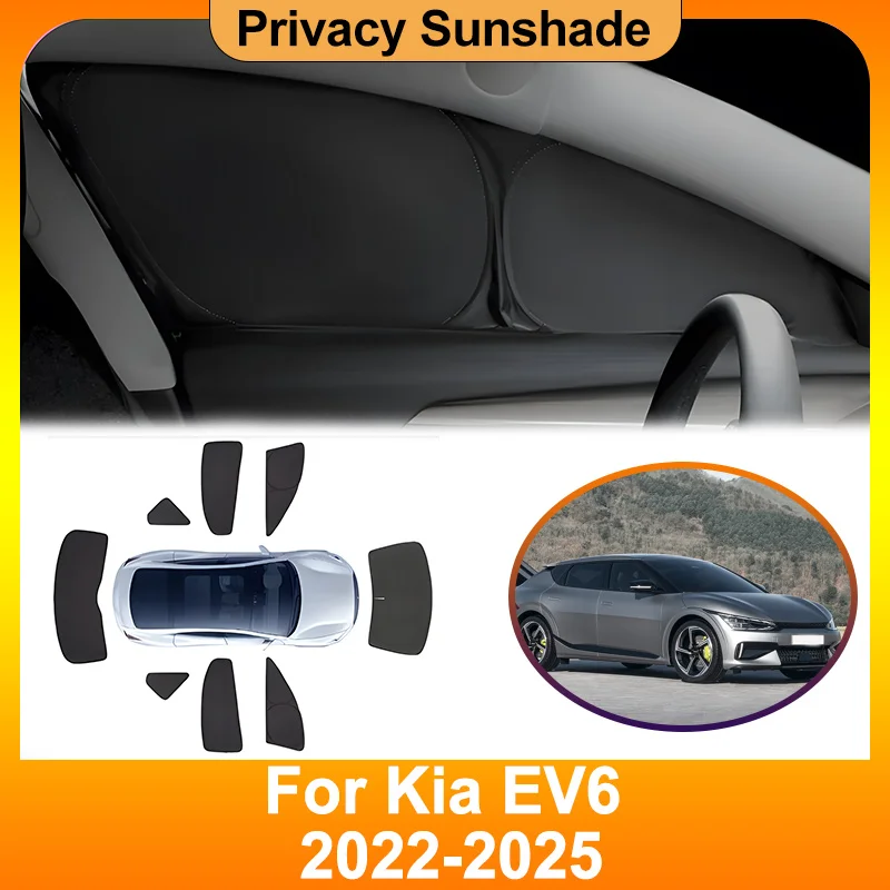 

Для Kia EV6 CV 2022 2023 2024 2025 солнцезащитные козырьки с полным козырьком, занавеска на лобовое стекло, защита от ультрафиолета, блокировка света, автомобильные аксессуары