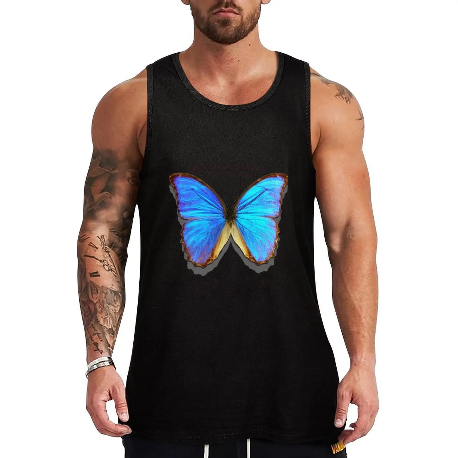 

Blue Morpho butterfly Tank Top Workout Athletic Tank Top Breathable Sleeveless Wear