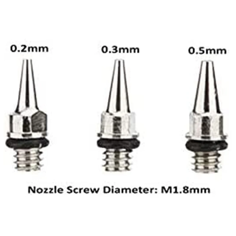 Airbrush Nozzle Needle Nozzle Cap Kit With Wrench Airbrush Replacement Parts And Airbrush Disconnect With 4 Male Fitting