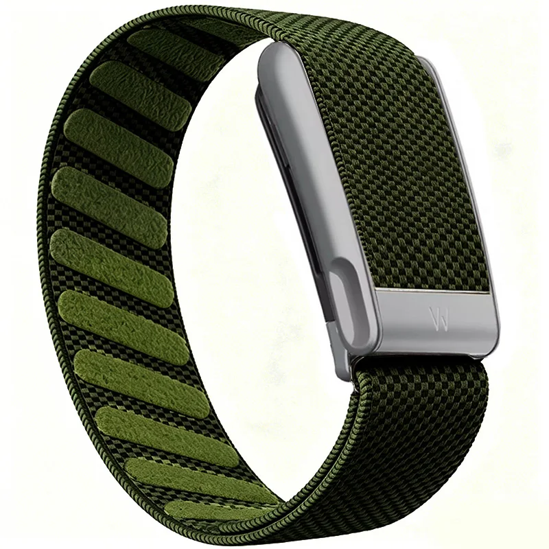 Schwarzes Silber-Gold Armband für Whoop 5.0 Mg Armband mit W-Logo Nylon Gewebtes Elastisches Whoop Sport-Ersatzarmband