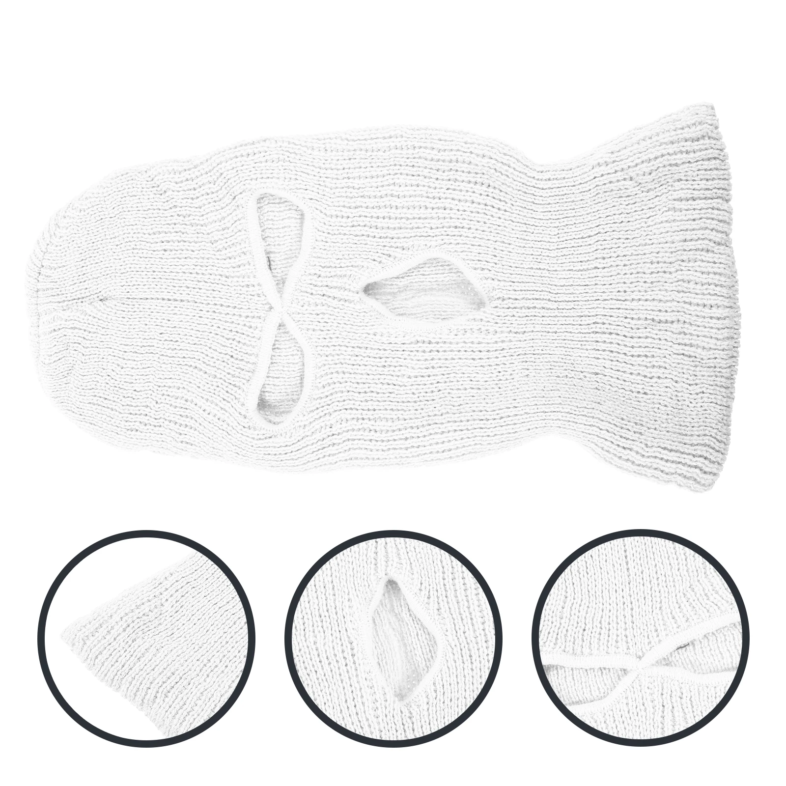 

Warm Knitting Mask Hole Ski Mask Knit Cap White Color Balaclava Face Cover for Men Women Outdoor Sports