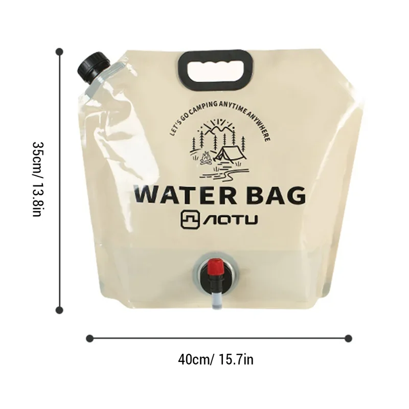 9L Camping Water Bag Portable Folding Water Bucket Large Water Container Outdoor Travel Collapsible Pouch Can Camping Supplies