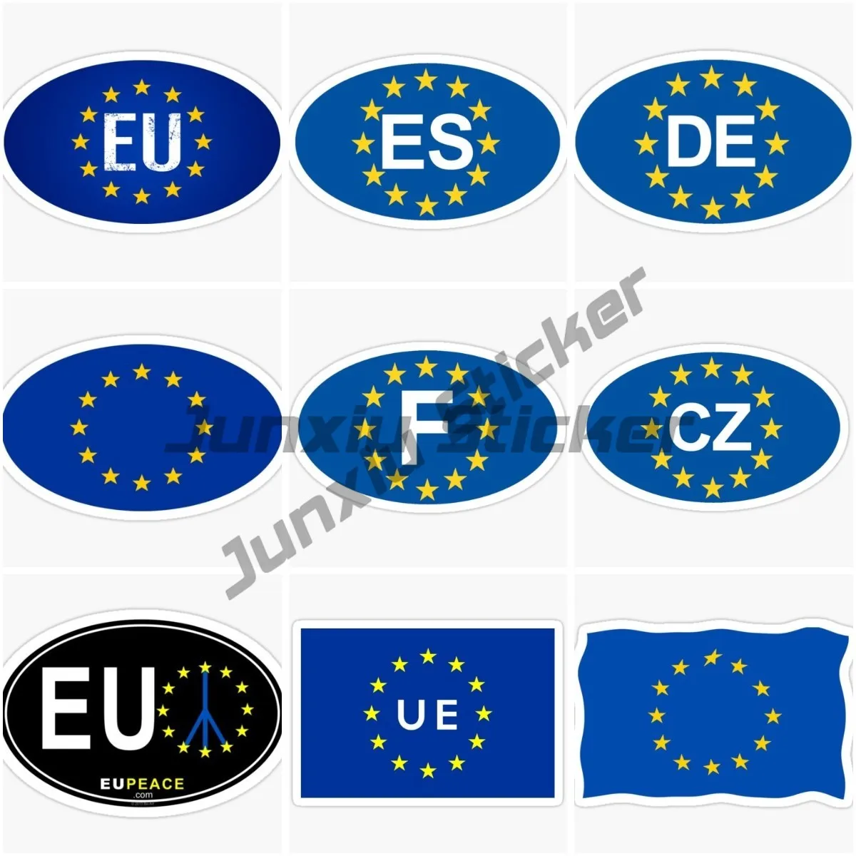 EU Europe Flag Map Vinyl Sticker Decal Car Laptop European Union Travel Sticker Laptop Luggage