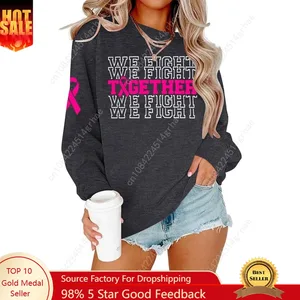 Breast Cancer Awareness Sweatshirt Women Pink Ribbon Sweatshirts We Fight Together Pullover Breast Cancer Survivor Tee