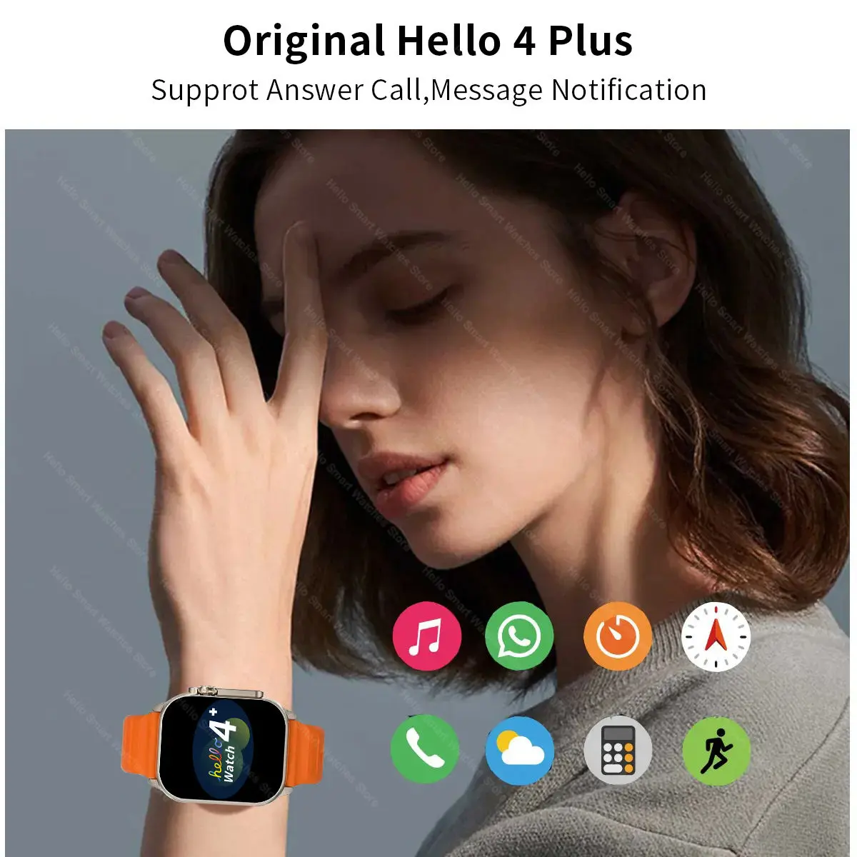 2025 Nowy Hello Watch 4 Plus Ultra 2 Smartwatch 49mm 4G ROM NFC GPT GPS Compass Clock Bluetooth Call Smart Watch Men Women 3 Plus