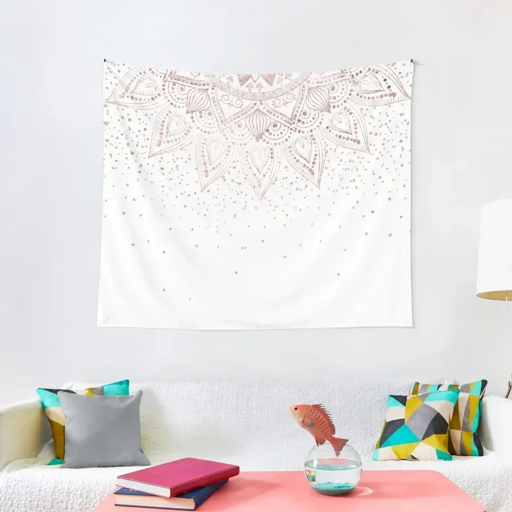 

Elegant rose gold mandala confetti design Tapestry Christmas Decoration Home And Comfort Decor Tapestry