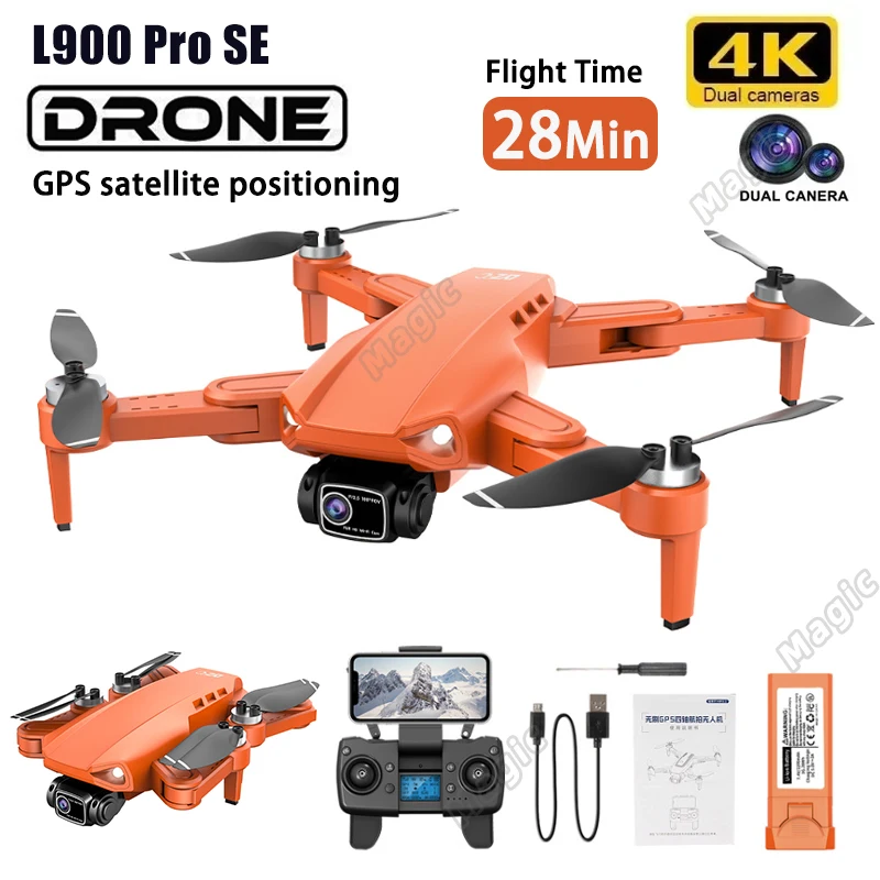 L900 Pro GPS Drone profesjonalny 4K HD podwójny aparat Wifi fotografia bezszczotkowy składany quadcopter RC odległość 1.2KM dron bezpieczeństwa