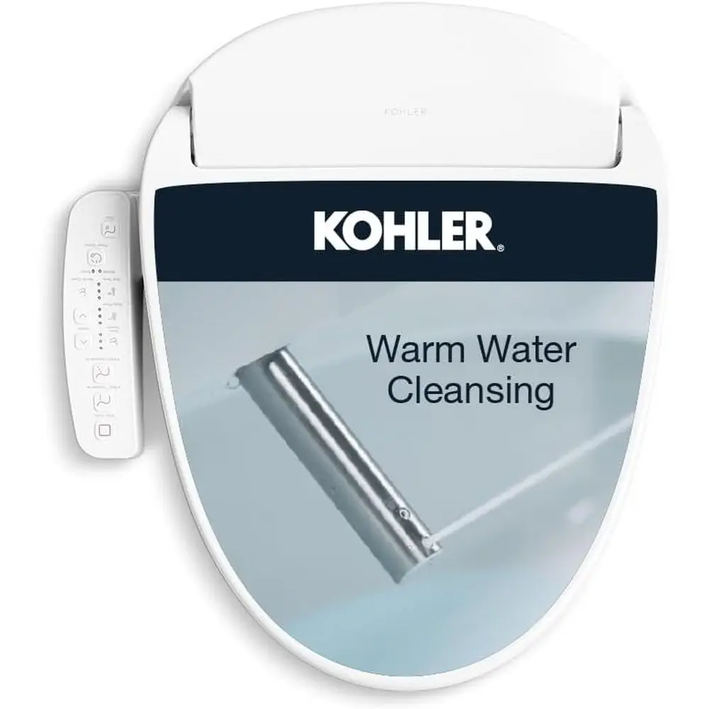

eWash E580 Bidet Heated Toilet Seat, Elongated, Adjustable Water Prure & Temperature, Warm Water rontal & Rear Wash, Sel Cleanin