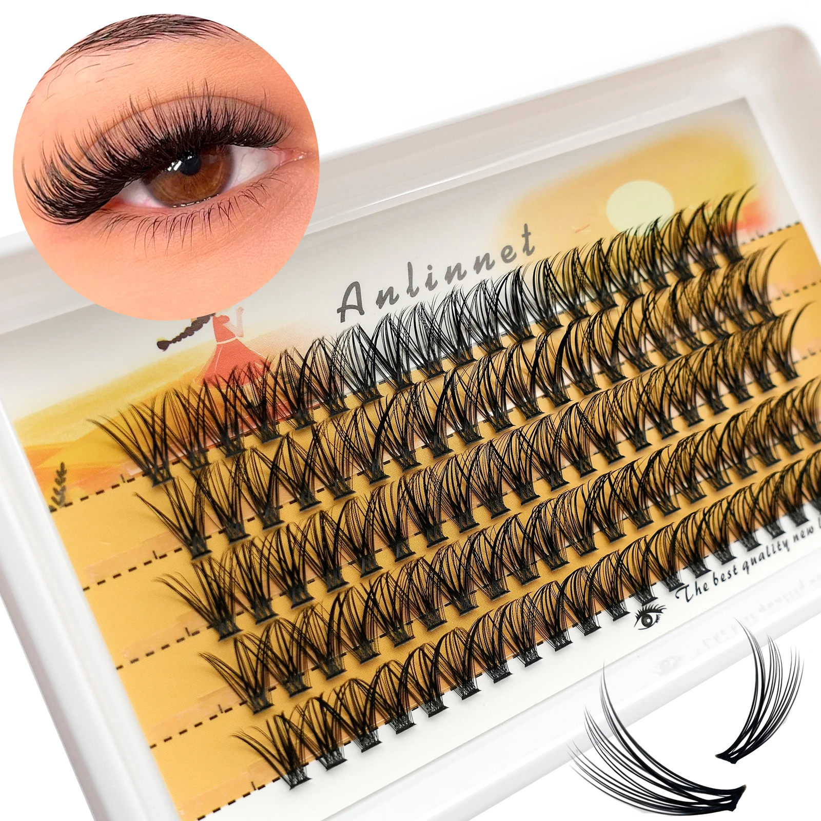 100 Cluster mit 30D/40D/50D Make-up-Wimpern, natürliche Wimpernverlängerung, Wimpernclustern, persönliches Pfropfwerkzeug für falsche Wimpern