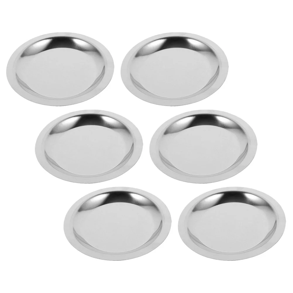 6 Pcs Coasters Mat for Bottles Teacup Pad Anti-scald Household Silver Small