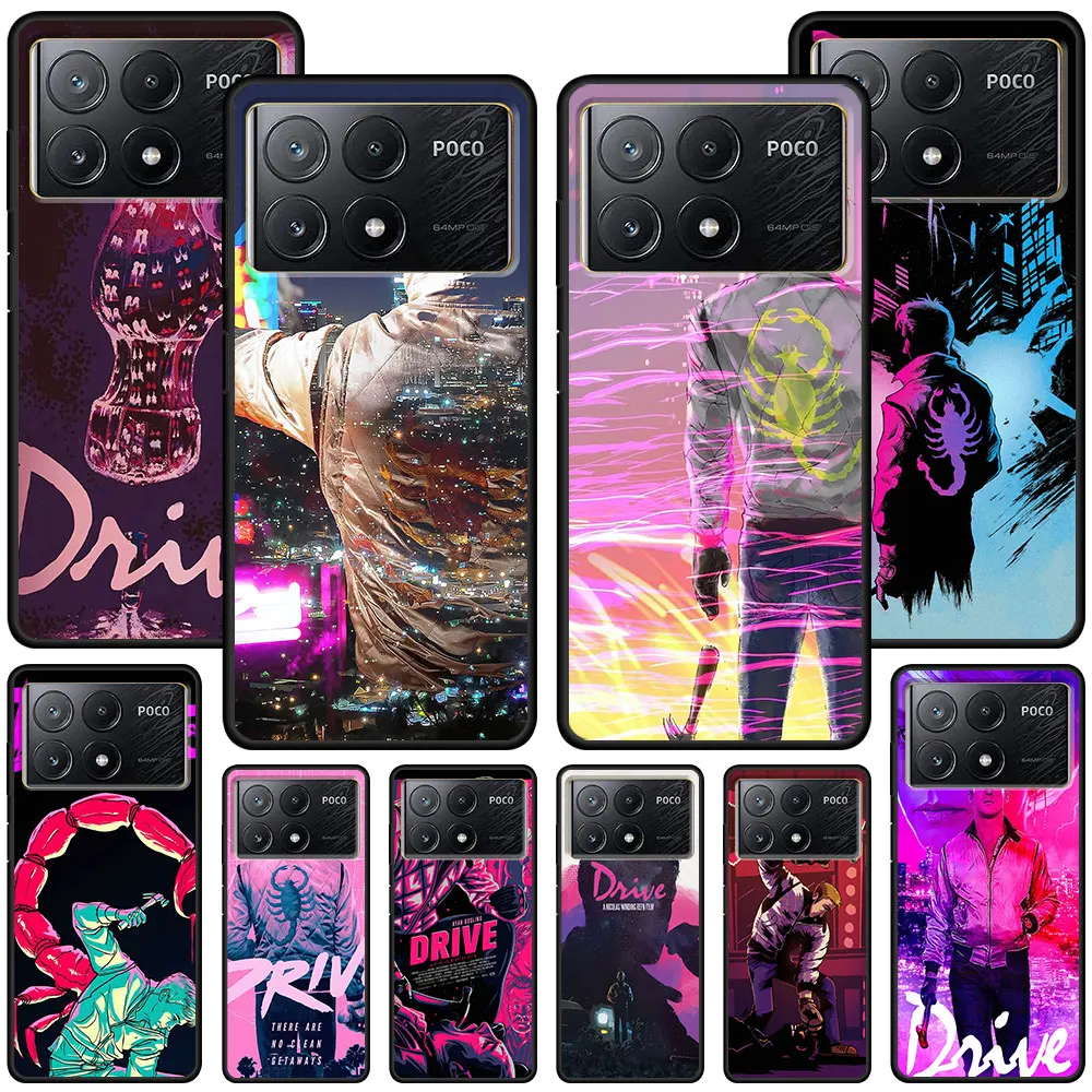 Drive Art Ryan Gosling Case for Xiaomi Poco X6 X3 NFC M5s X5 F3 M4 M3 Pro Black Silicone Soft Phone Cover Coque