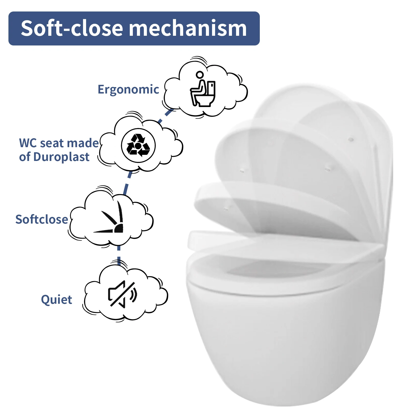 Heavy Duty Quiet Soft Close Bidet Toilet Seat Quick Release Easy Clean Removable Cover O U Universal Shape