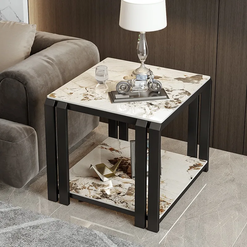 Nordic modern light luxury sofa side few simple living room double edge few Italian rock slab corner few square small coffee tab