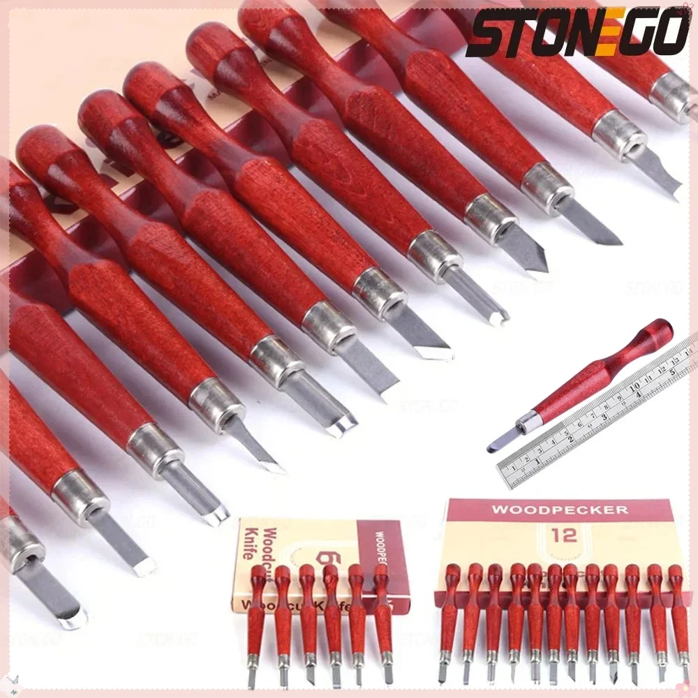 

STONEGO Wood Carving Knife Set Hand Chisels Tools Kit for Wood Resin Clay Soapstone Pumpkin Fruit Vegetables