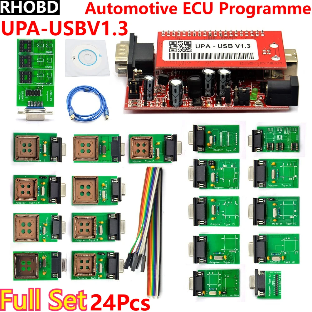 NEWBest Auto ECU programmer USB Programmer V1.3 UPA Chip Tuning Tools ECU EEPROM/Flash Serial Programmer With Full Adapters
