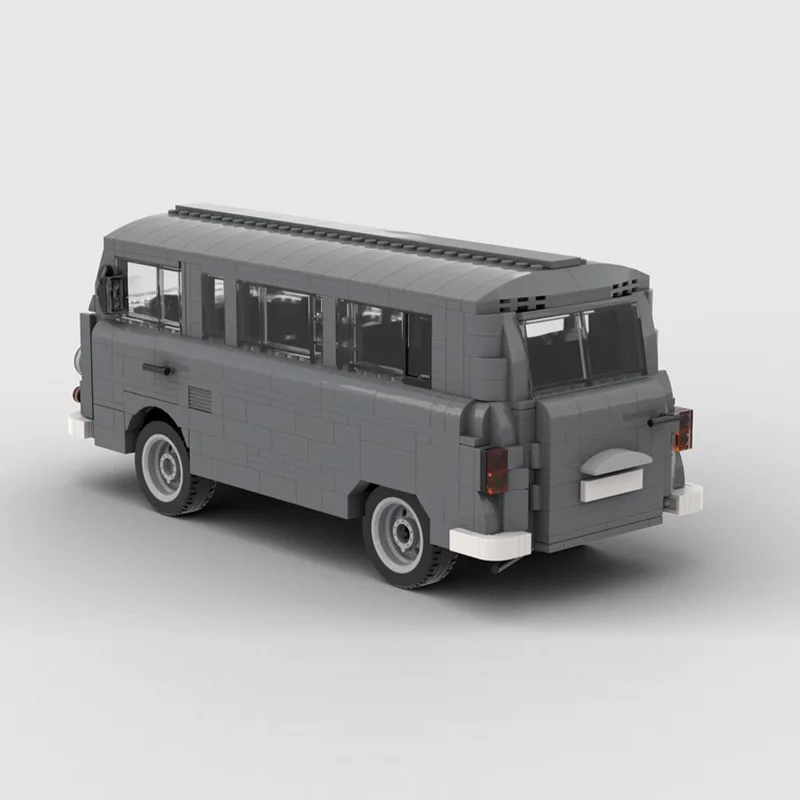 Модель городской автомобиль MOC, строительные кирпичи B1000, синий свет, коммерческий автомобиль, модульная технология, детские праздничные подарки, сборные игрушки