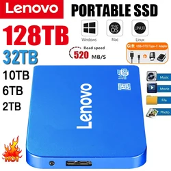 Lenovo-外付けソリッドステートドライブ、ポータブルSSD、モバイルハードディスク、ラップトップ、デスクトップ、Mac、電話用の高速ストレージデバイス、1テラバイト、2テラバイト