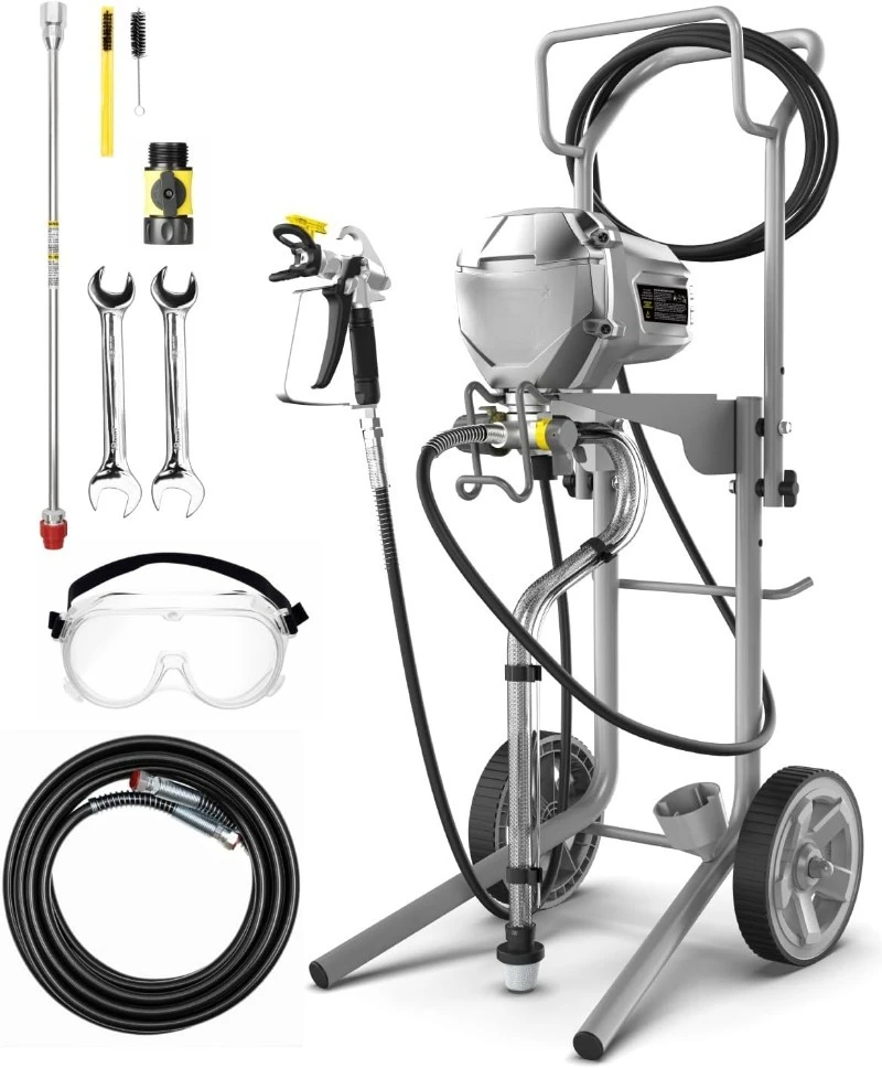 M3 Cart Airless Paint Sprayer,ที่มีประสิทธิภาพสูงบาง-ฟรี Minimal Overspray สําหรับสูงสุด 15 แกลลอน DIY Paintin