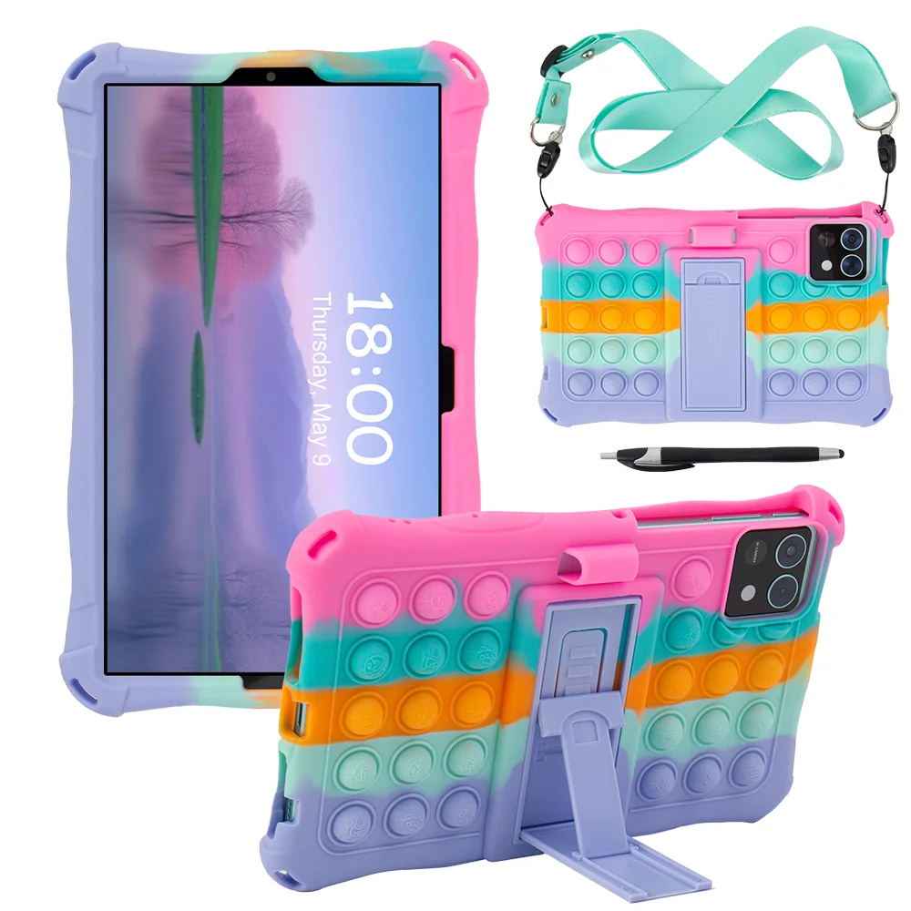 Бесплатный плечевой ремень и стилус для Teclast T50 M50 Mini Case 8,7 дюйма, планшетный ПК, мягкий силиконовый чехол с пузырьками и складной подставкой