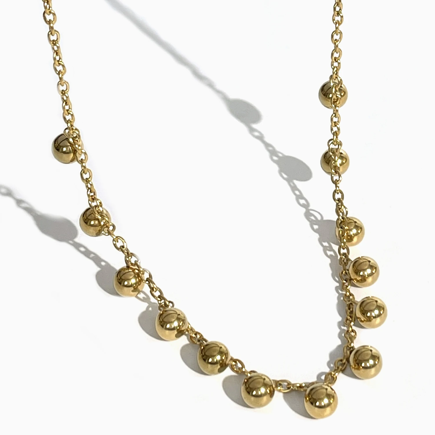 Peri'sbox الفولاذ المقاوم للصدأ 18K الذهب Pvd مطلي متعددة الكرة المختنق قلادة للنساء 2023 جديد الشرير بنات مجوهرات الحرة تشويه #1