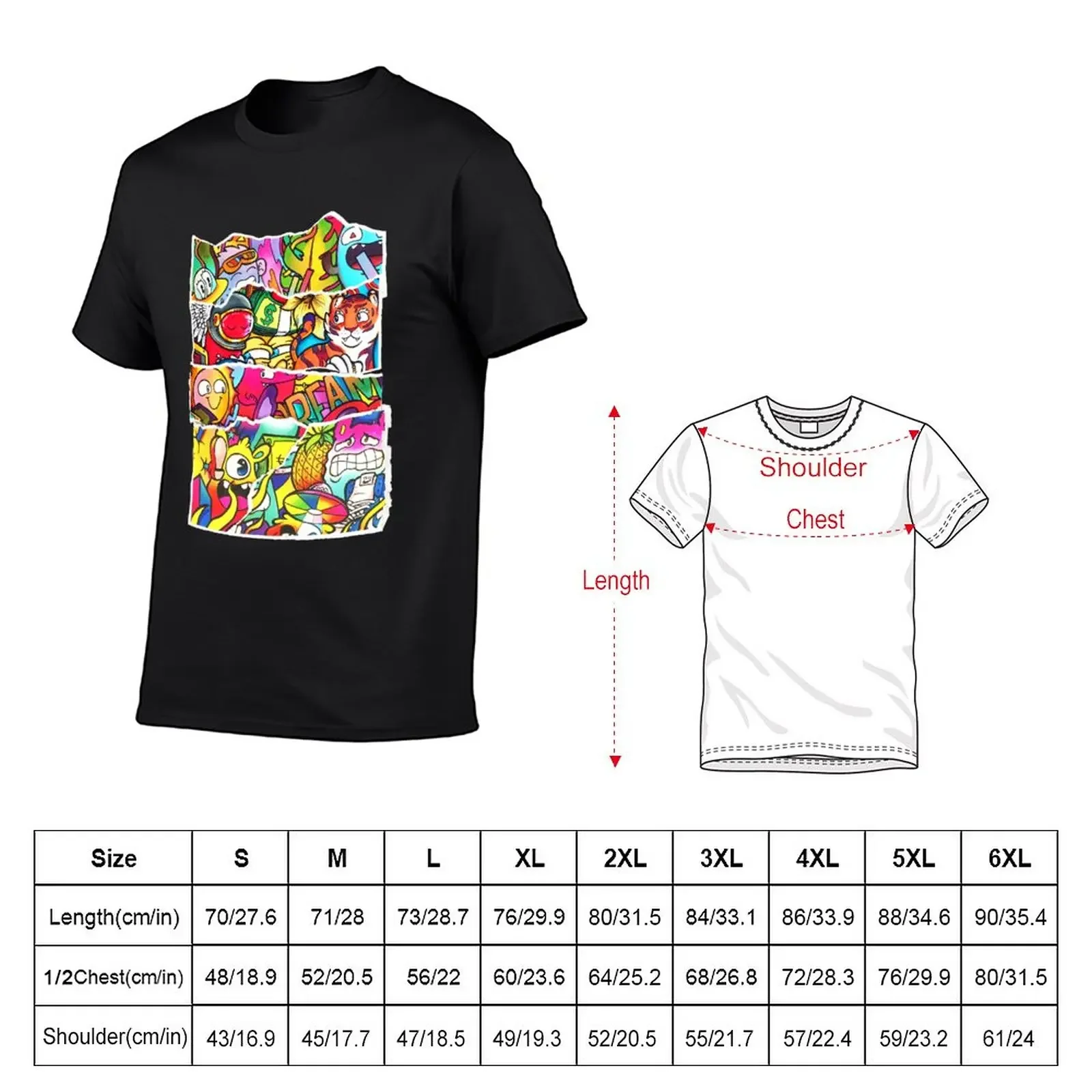 New Vexx Doodle Collage T-Shirt shirts graphic tees Aesthetic clothing tops Tee shirt men graphic t shirts image 2