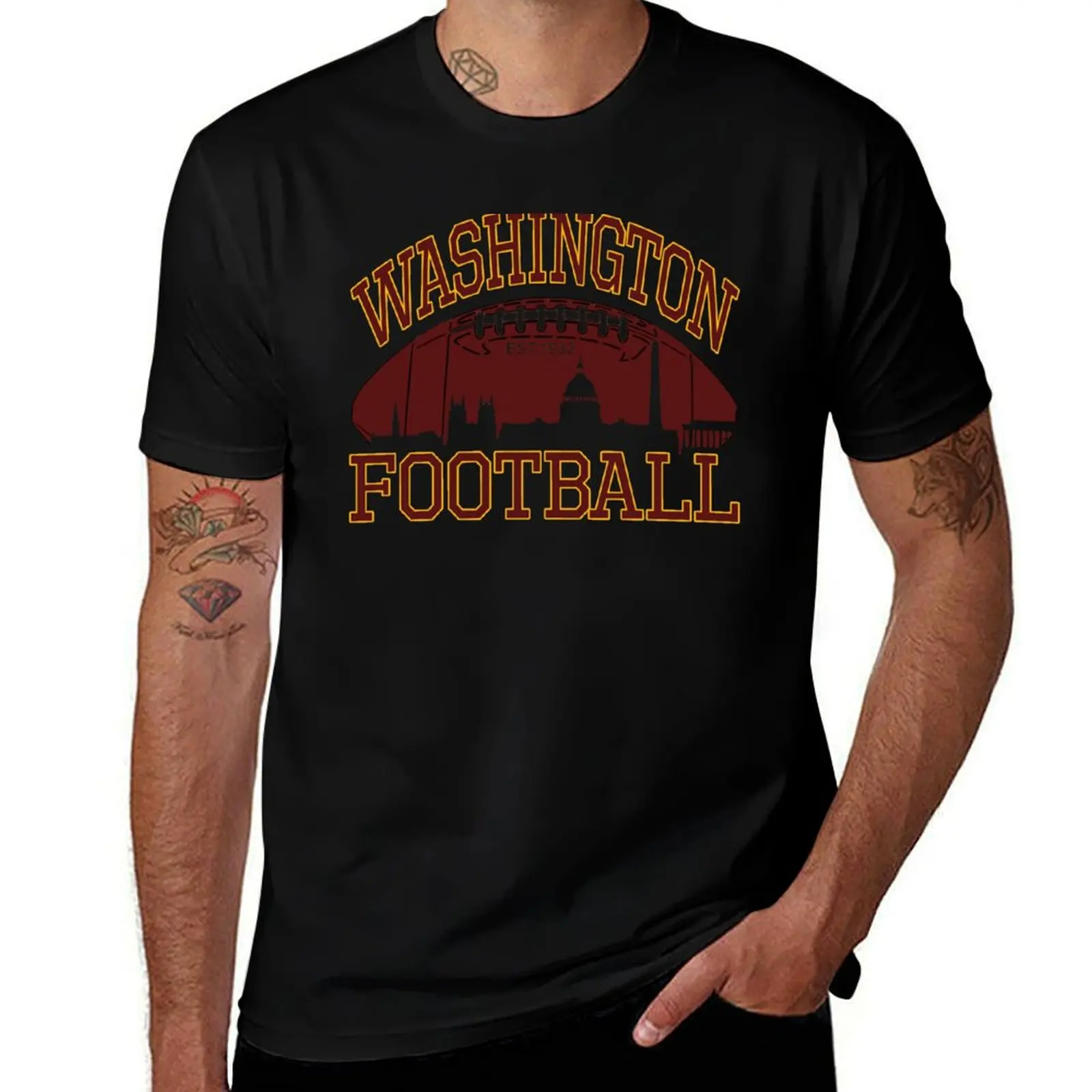Washington Football Team Est 1932 T-Shirt Basic Solid Tee for Daily Use
